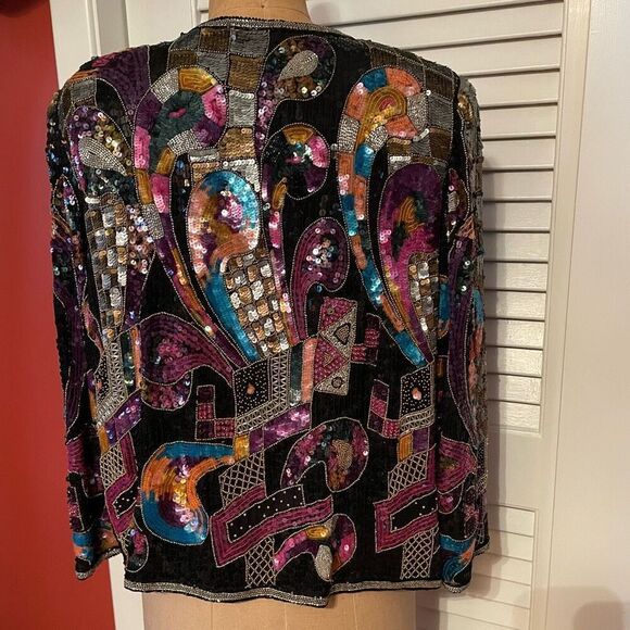 JUDITH ANN | vintage sequin bolero jacket S - Picture 4 of 10